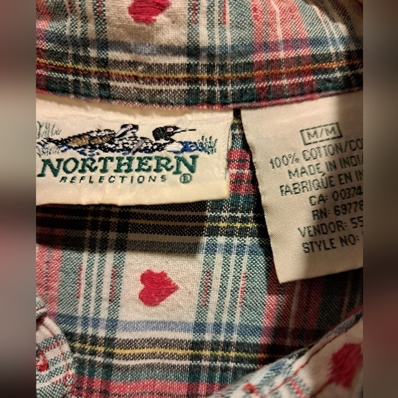 Northern Reflections  Heart Plaid shirt - Picture 3 of 4